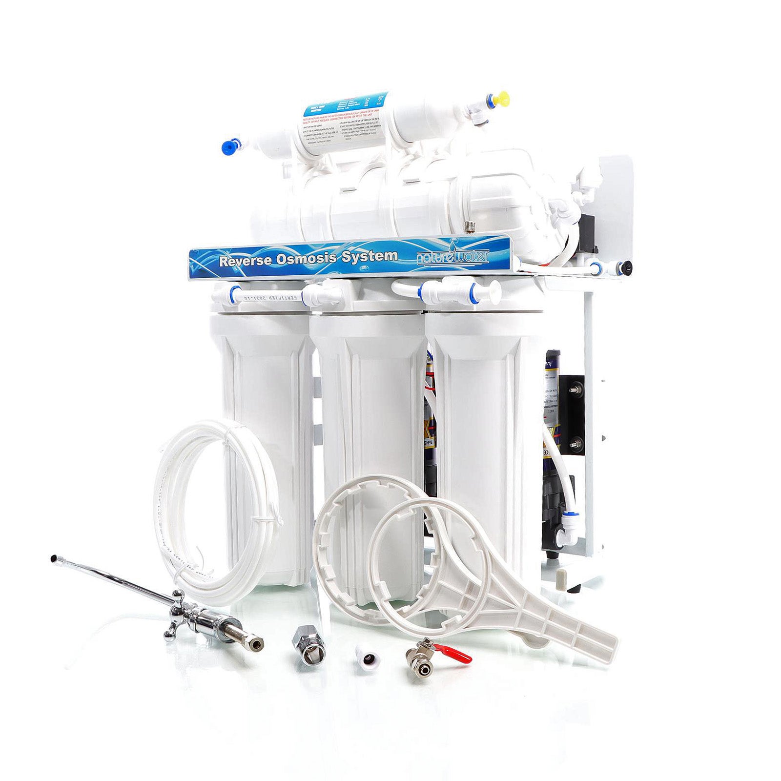 NW-RO400-E2 Système d'Osmose Inverse (RO) à 5 étapes – 1500 l/jour 400 GPD – avec pompe booster – Montage mural, Sous évier – Osmoseur… Naturewater... - 9