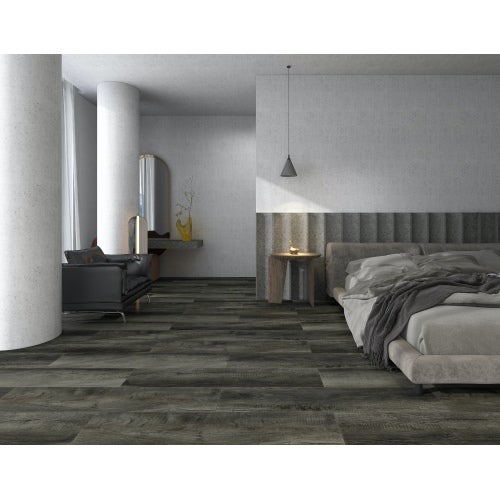 Revêtement de sol en vinyle SPC, revêtement de sol en PVC emboîtable, épaisseur 5 mm, surface : 2&nbsp;554 mètres carrés (noir) - 5