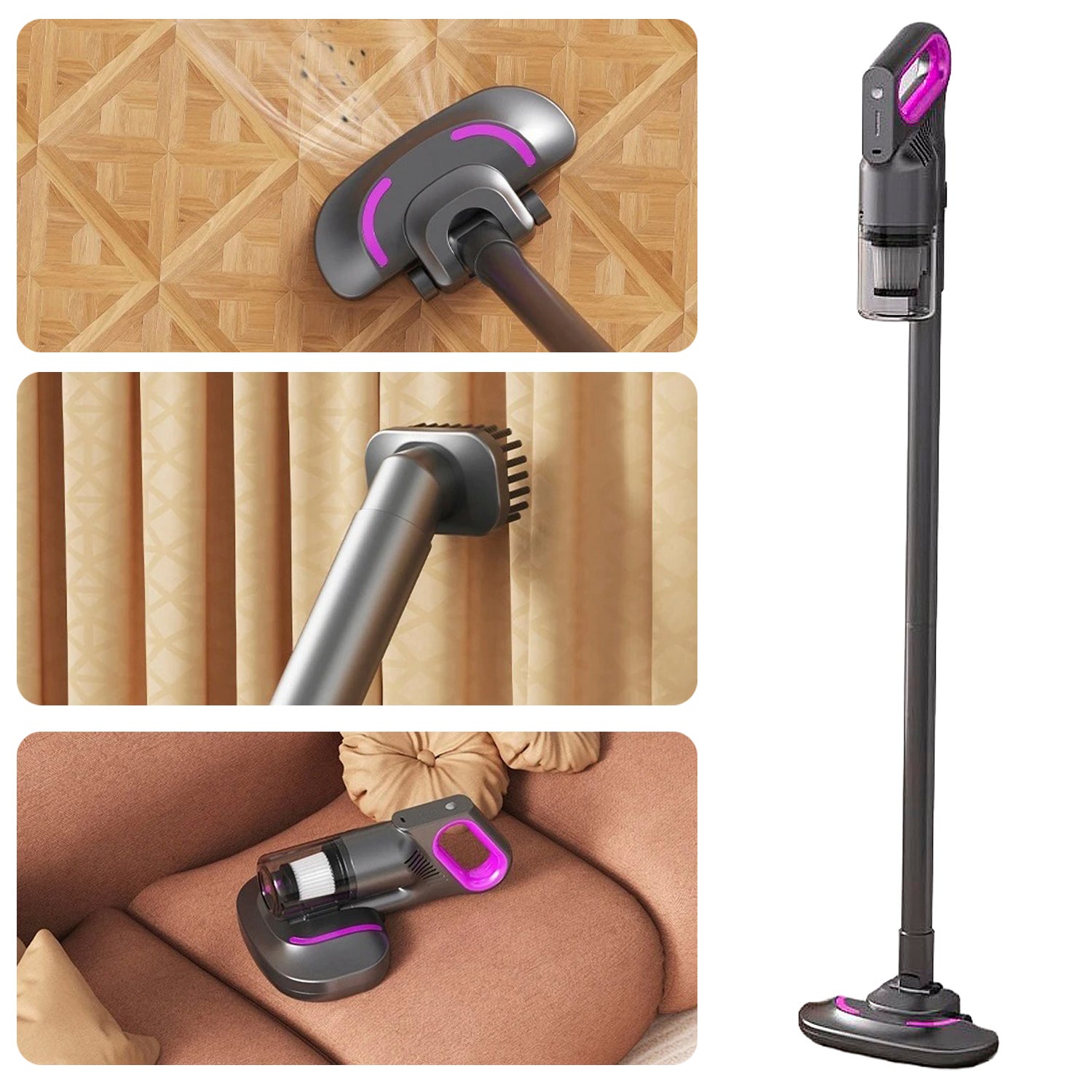 Aspirapolvere Portatile multifunzione 3 in 1 con 3 livelli di aspirazione e 11kPa. Include 3 testine. - 3