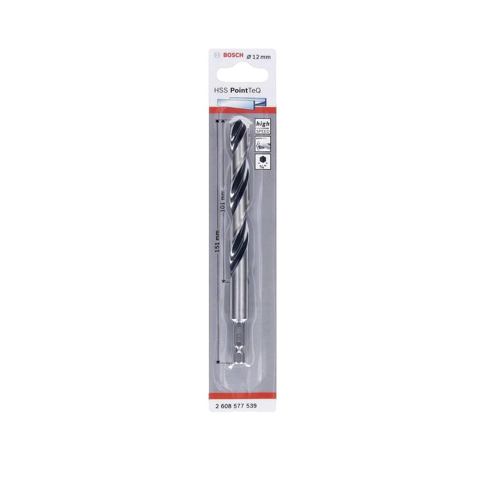 Wiertło HSS Bosch PointTeQ 12 mm 151 mm, samo centrujący ostrze