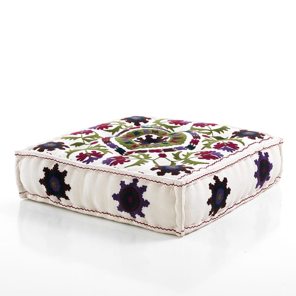 Pouf Quadrato Yantra White L.80 X P.80 X H.20cm | Leroy Merlin