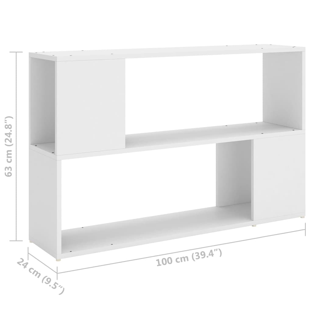Estantería Librería，Armario de libros madera contrachapada blanco 100x24x63 cm CFW54636 - 7