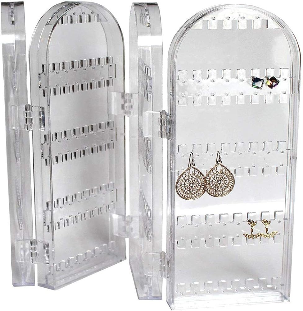 Support de Boucle d'oreille Acrylique Boucle d'oreille en Présentoir Rangement Boucles Doreilles Porte Boucles d'oreilles Boîte de Rangement - 2