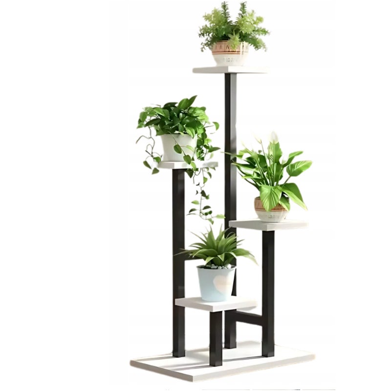 Kwietnik Artdesign stojący metalowy czarno-biały loft 4 poziomy 1 szt.