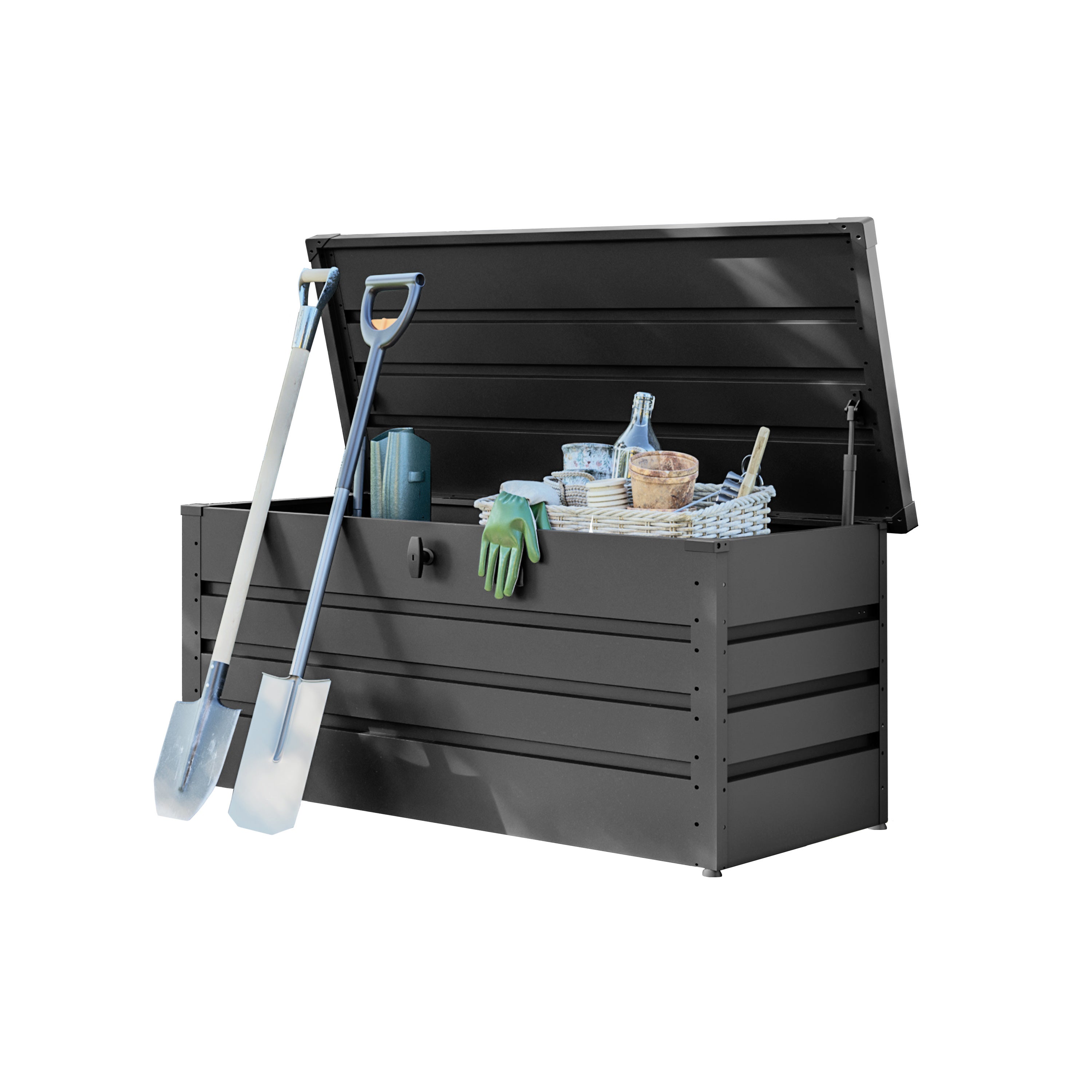 GFP Primeyard Skrzynia ogrodowa 152x69x61 cm metalowa antracyt