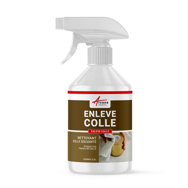 Decolle etiquette - Dissolvant colle, étiquette, adhésif, scotch : Enlève colle - 0.5 L - ARCANE INDUSTRIES