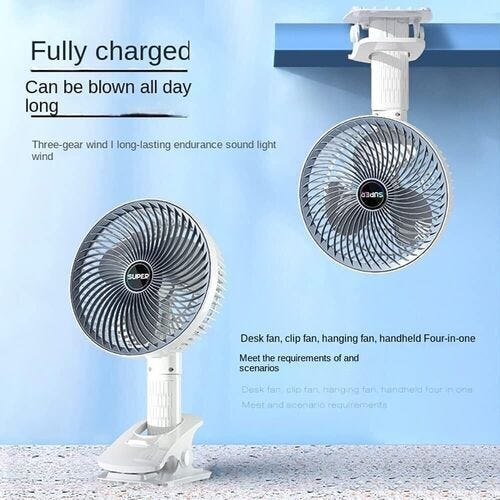 Mini Ventilatore Ricaricabile , Ventilatore Portatile, Ventola Da Tavolo Regolabile Velocità Del Vento 5 Livelli, Angolo Regolabile A 360°, 4000 MAh Batteria Ricaricabile,adatto Per Ufficio, Casa Ventilatore Usb
