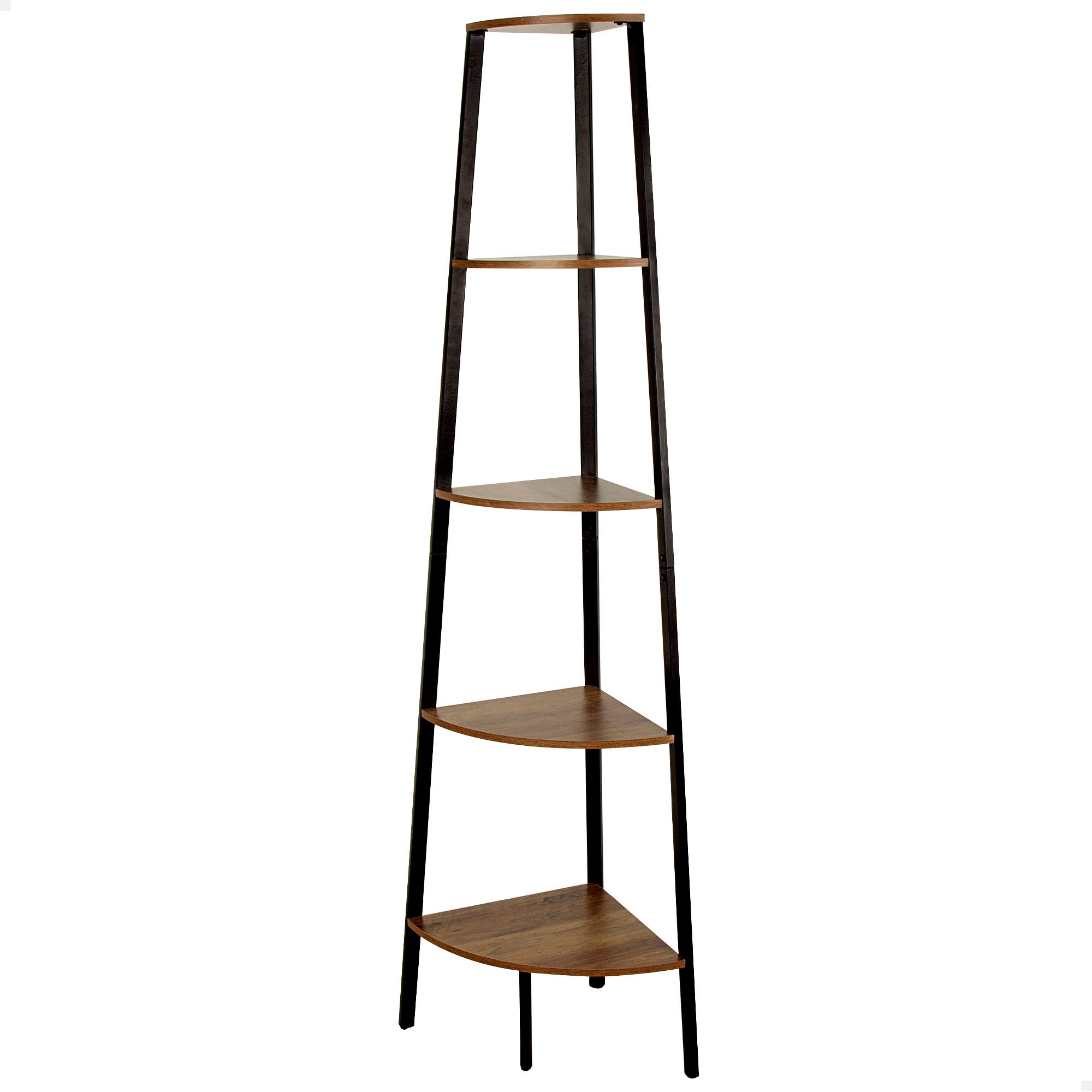 Max home estantería madera fija escalera esquinera 5 estantes 35x35x135 cm