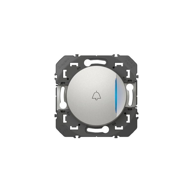 Poussoir voyant lumineux et marquage Sonnette Dooxie 1 poste - 6A - 250V - Alu