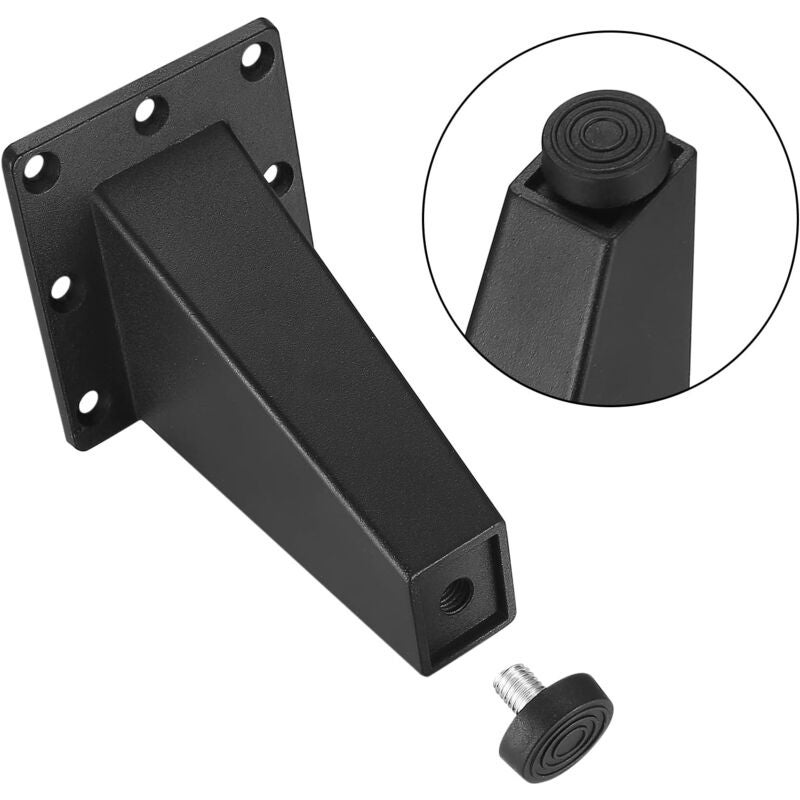 Lot de 4 pieds de meubles réglables en aluminium pour table de cuisine, canapé, table, armoire, étagère, faciles à installer, vis incluses, noir - 3