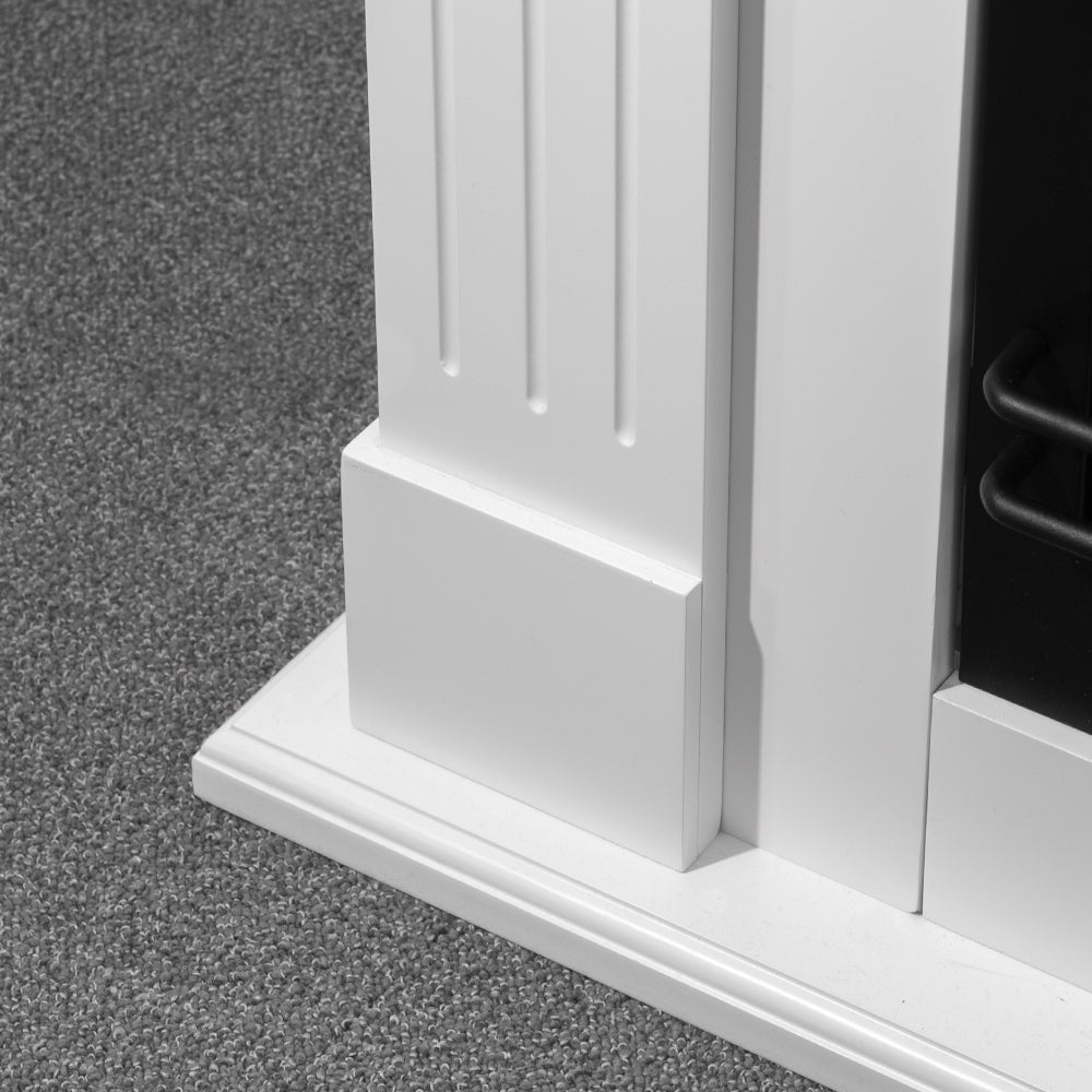 Cheminée électrique CAMBRIDGE, cheminée sur pied, bois blanc, 110x25x95h - 5