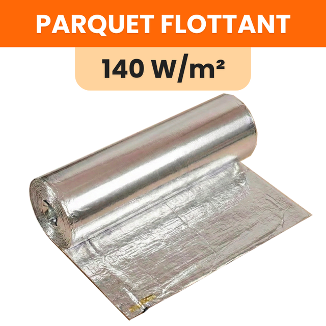 Plancher chauffant électrique sous parquet - 140 W/m² : 1120 W - 8 m² : longueur: 1600 cm - Largeur: 50 cm