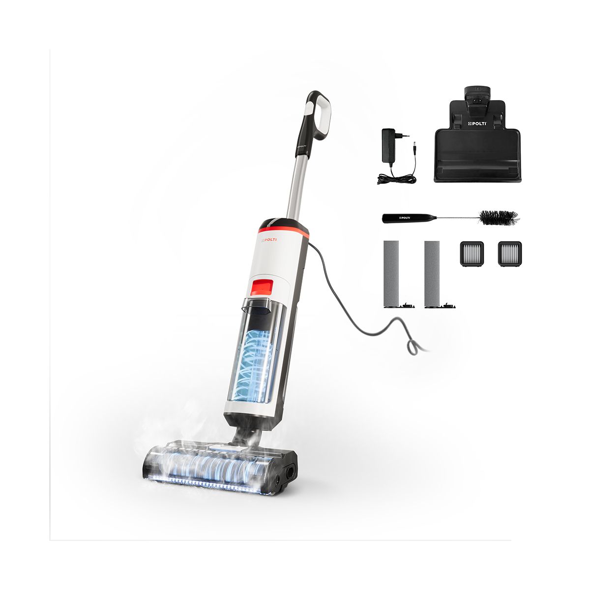 Polti Wd10 Aspiradora Escoba 2 En 1 Corriente Alterna Seca Y Húmeda Hepa Sin Bolsa 750 W Negro/Blanco , Leroy Merlin