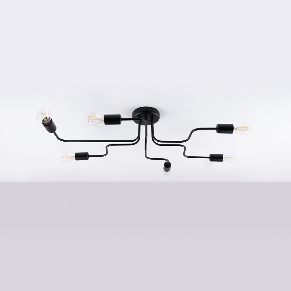 Żyrandol INFINIX 6 czarny LED 4000K - 80x64x15.5cm Sollux
