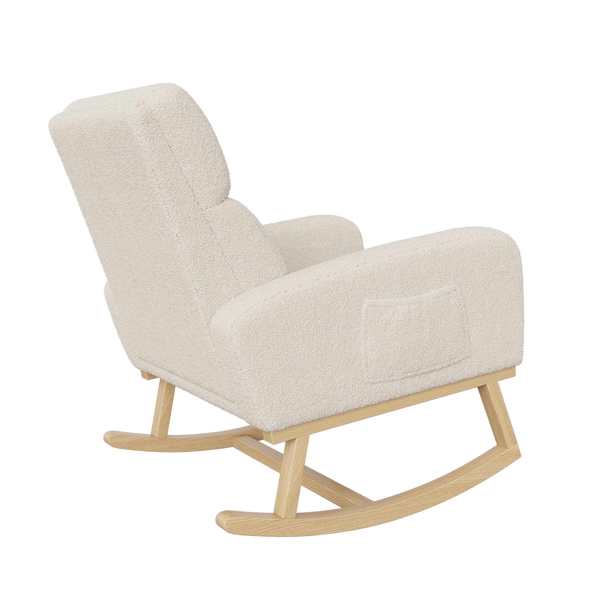 Chaise à bascule bébé/enfant/salon : rembourrée (milieu du siècle), moderne confortable, poches latérales - 9