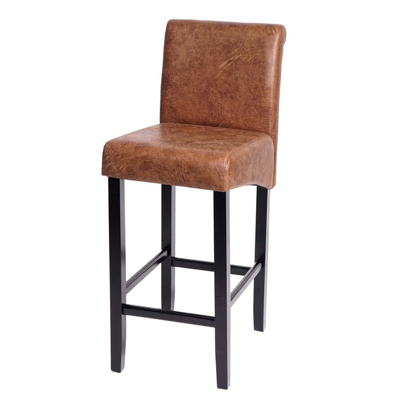 Stołek barowy HWC-C33, stołek barowy, drewno z certyfikatem MVG ~ imitacja zamszu, ciemne nogi, tkanina/tekstylia