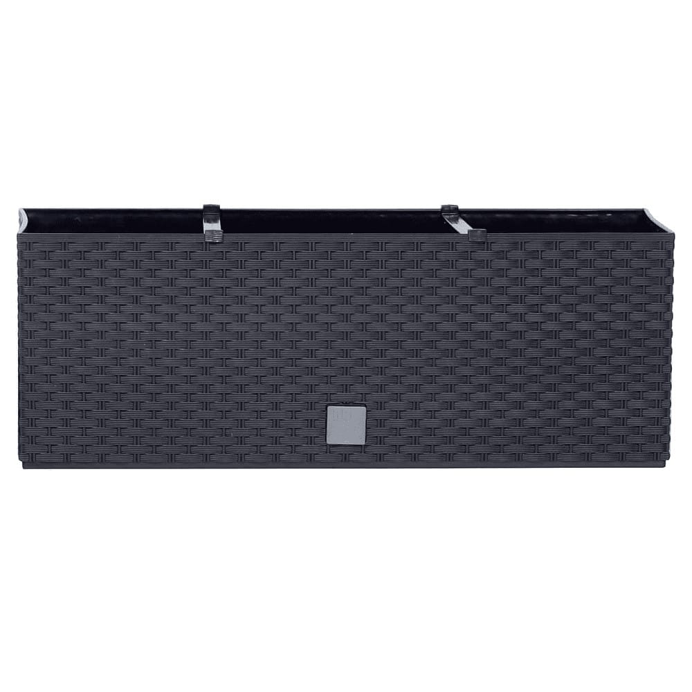 Jardinière rectangulaire de 17 litres avec arrosage automatique, couleur anthracite, dimensions 52 x 20 x 19 cm - 2