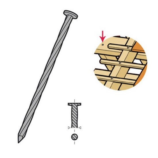 Pointe tête plate ordinaire Acier Clair - 50 x 2,4MM - Boite de 5KG