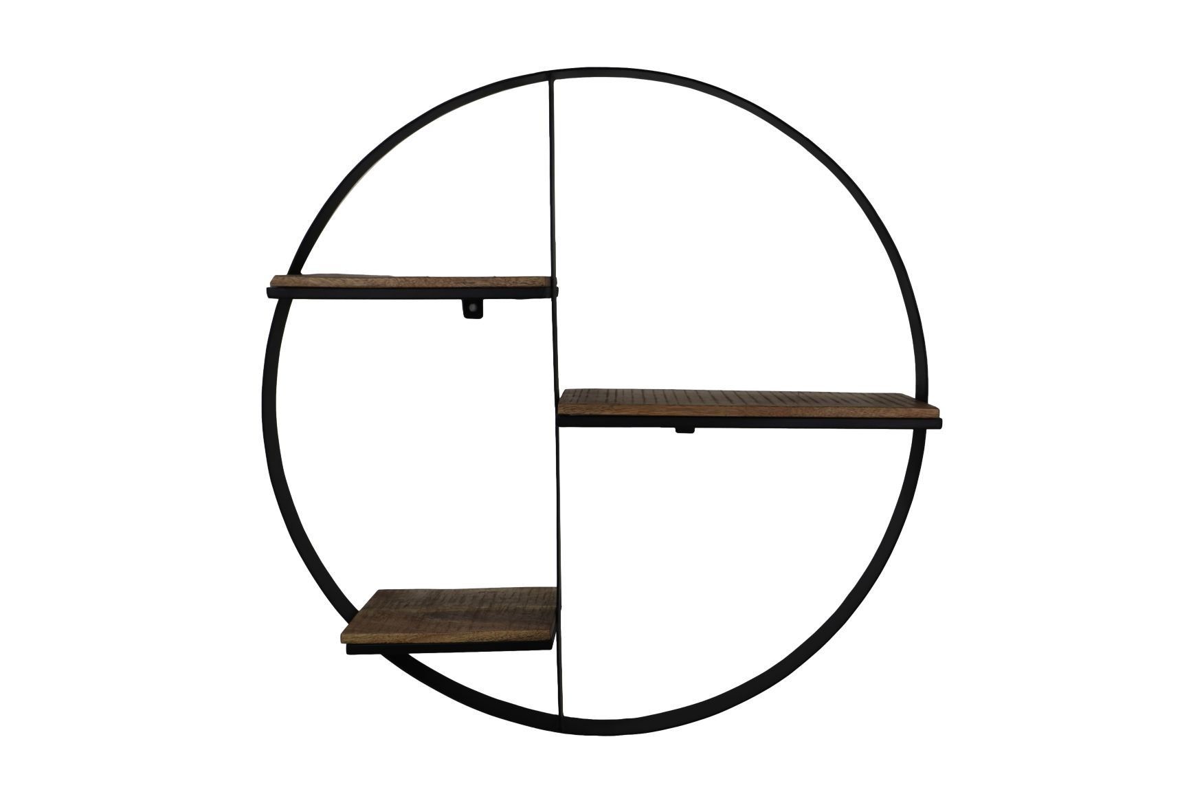 Étagère murale ronde en métal noir et bois 80 x 16 x 80 - HSM | Leroy