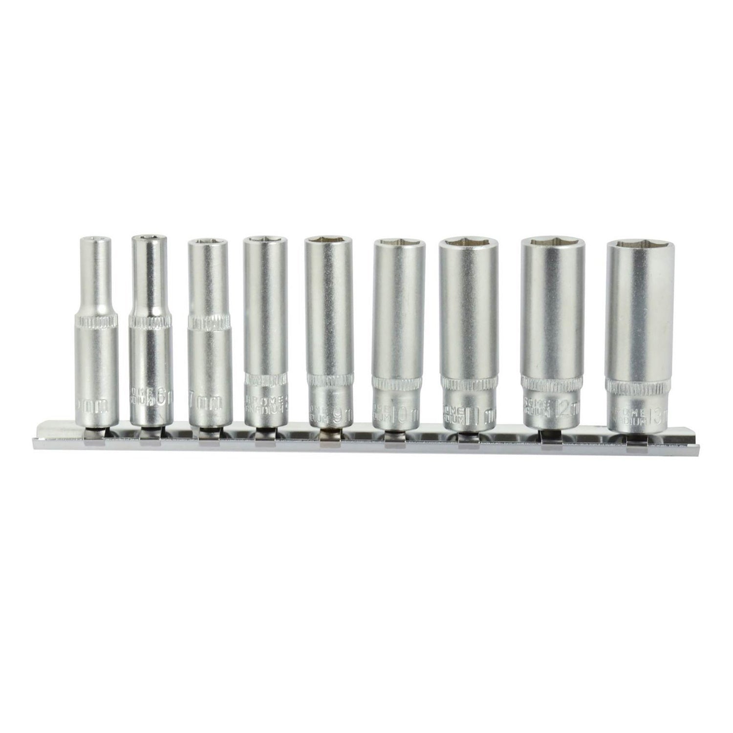 Set chei tubulare hexagonale cu suport metalic 1/4'' 5-13mm 9 piese GEKO