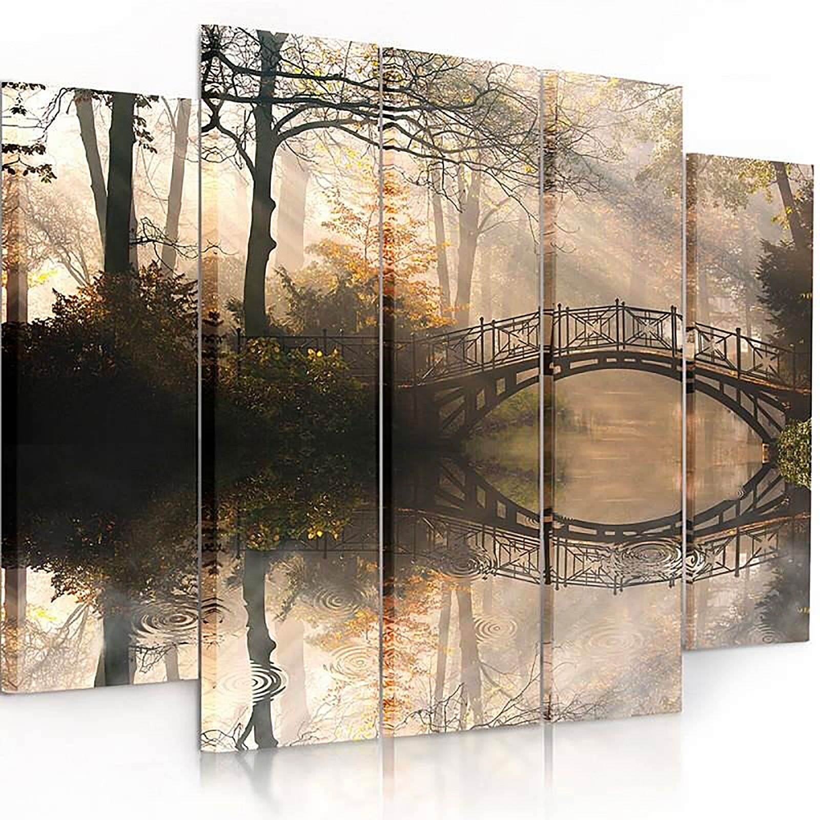 Tableau pont dans le parc - 100 x 70 cm - 2