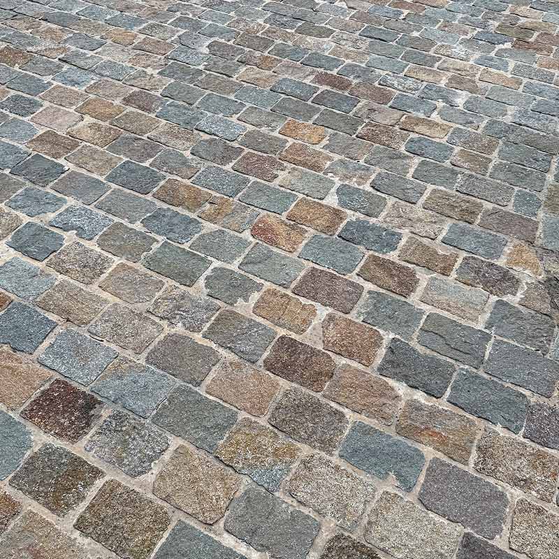 Pavés Porphyre Multicolore - clivé - PIERRE ET PARQUET - 14 x 20 x ép. 3/5 cm - 2
