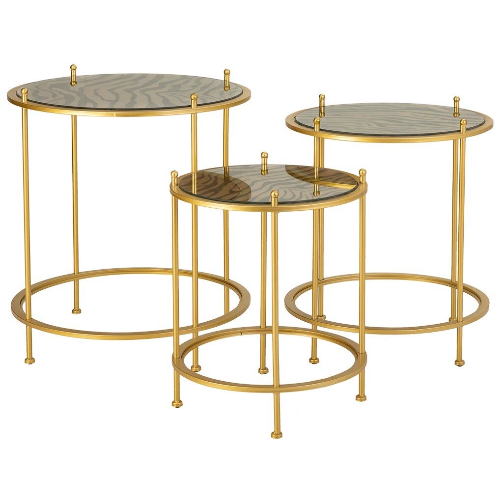 Ensemble de 3 tables basses en métal doré | Leroy Merlin
