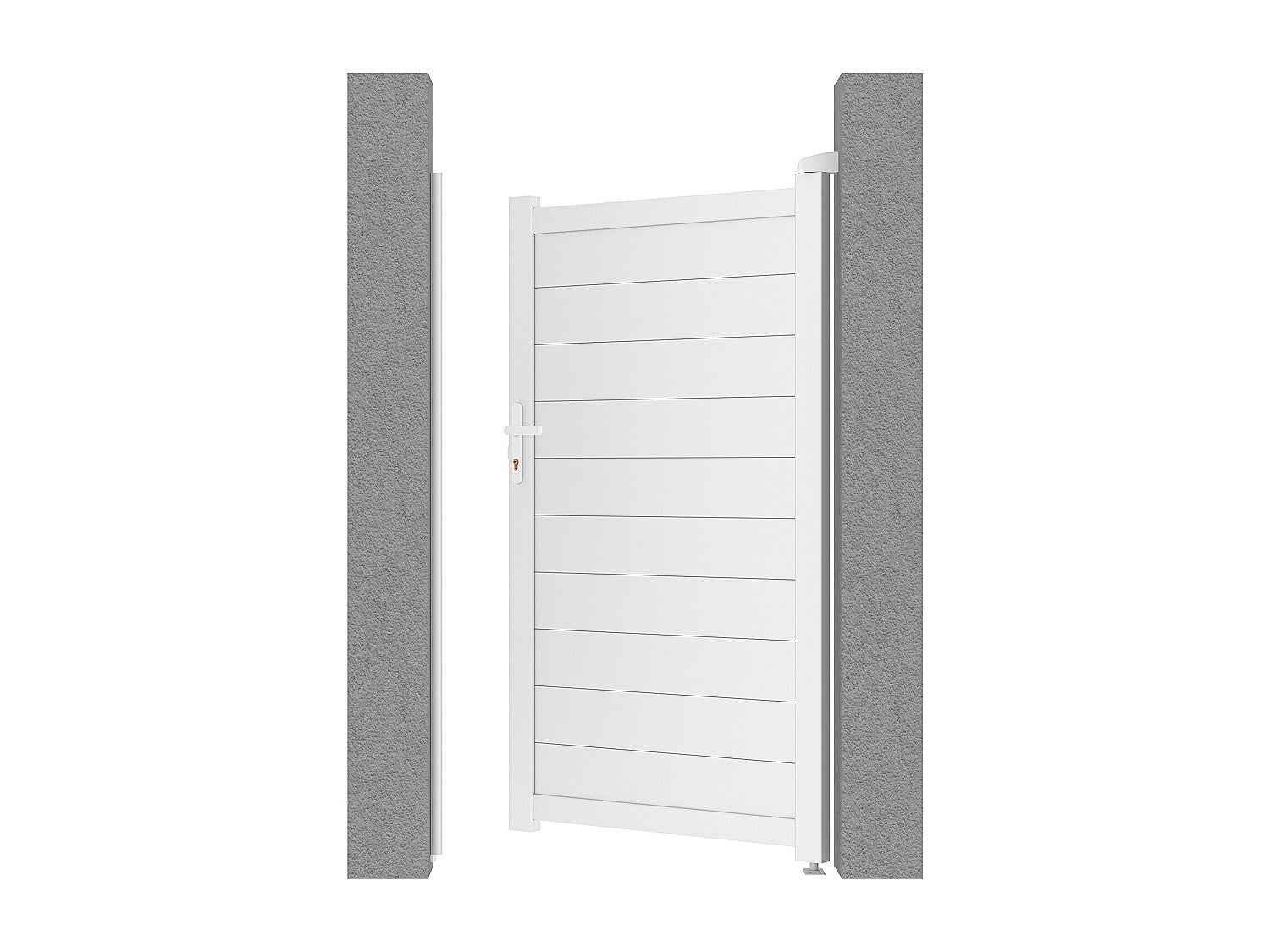 Portillon battant aluminium plein L103 x H180 cm blanc - NAZARIO - 5