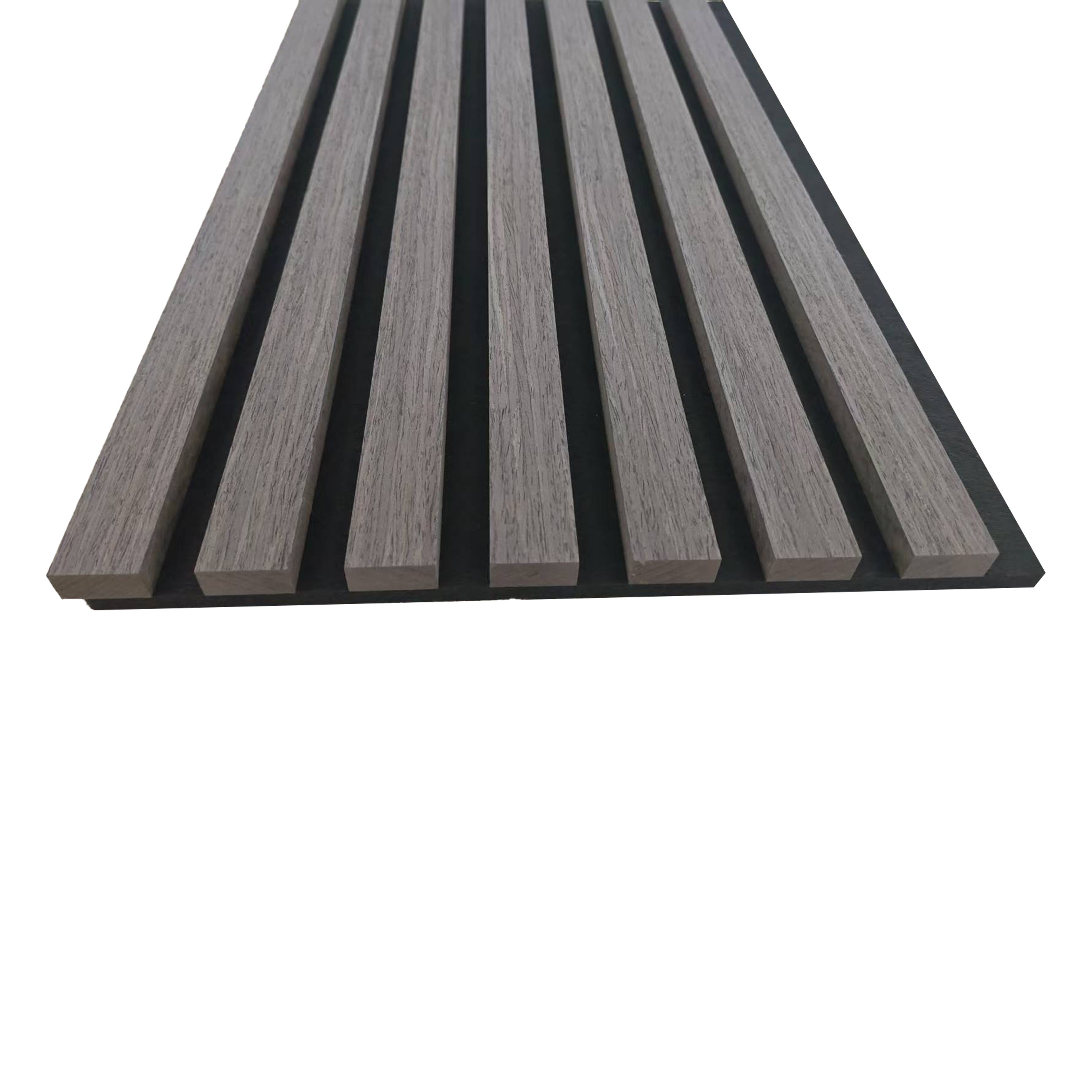 Lot de 3 - Ep. 21mm - 260 x 30cm - Chêne gris - Panneaux muraux acoustiques, feutrine noire, by Ocean - 3