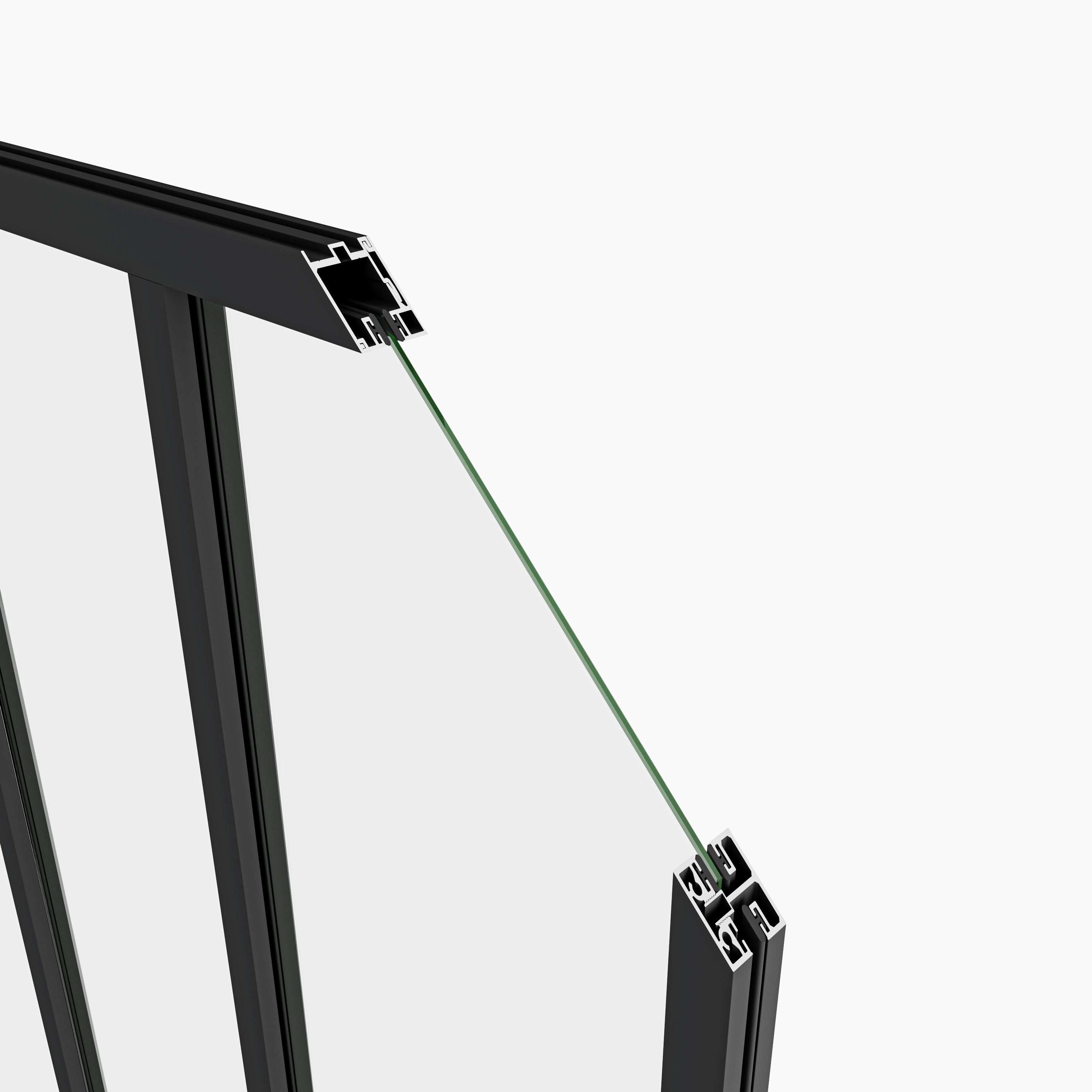 Verrière Atelier en aluminium noir mat L.153xH.108cm 5 carreaux transparents inclus, Verrière fixe kit de verrière et vitrage - 5