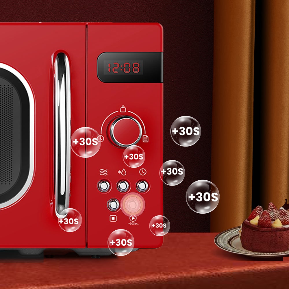 Micro-ondes rétro de 20L - COMFEE CMSRO 20 di rd - 800W - Rouge - 10