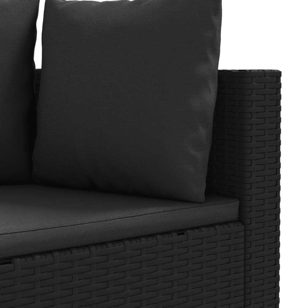 Salon de jardin 5 pcs | Mobilier de jardin | Salon d'extérieur avec coussins noir résine tressée CFW310778 - 5