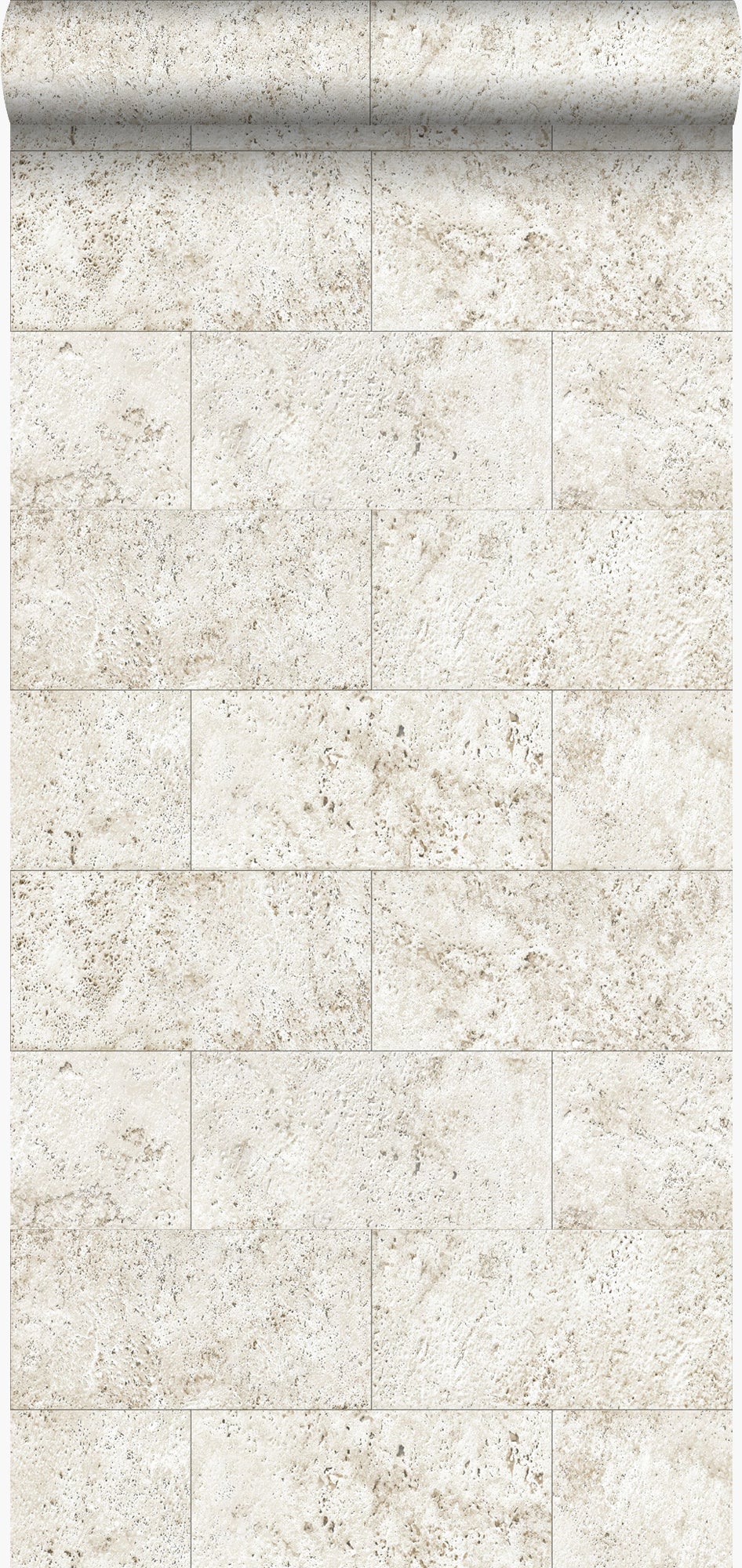 Papel pintado bloques de piedra caliza en aparejo de soga beige - 53 cm x 10,05 m - origin wallcoverings