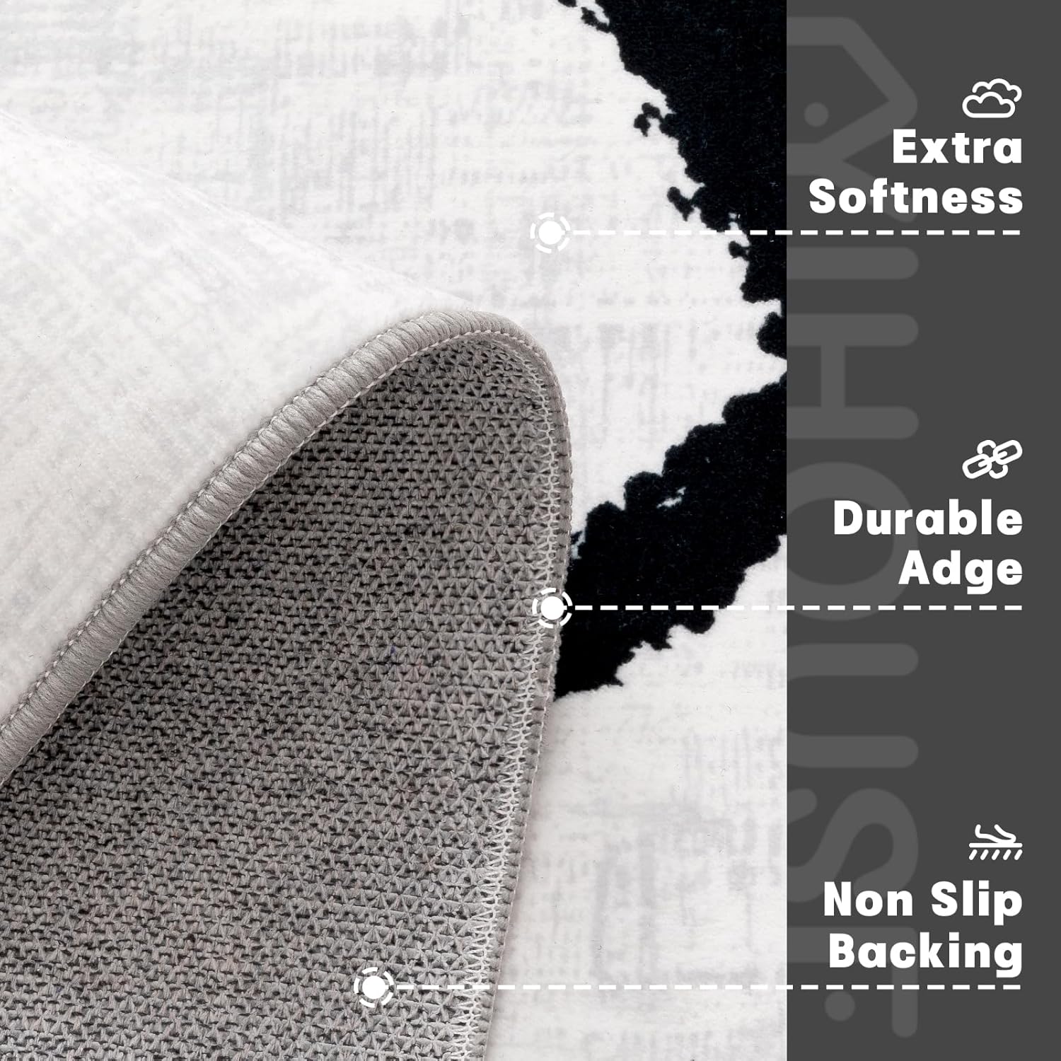 Tapis abstrait 120*160cm - tapis lavable pour salon et chambre, grand tapis moderne antidérapant ultra-fin, décoration d'intérieur - 3
