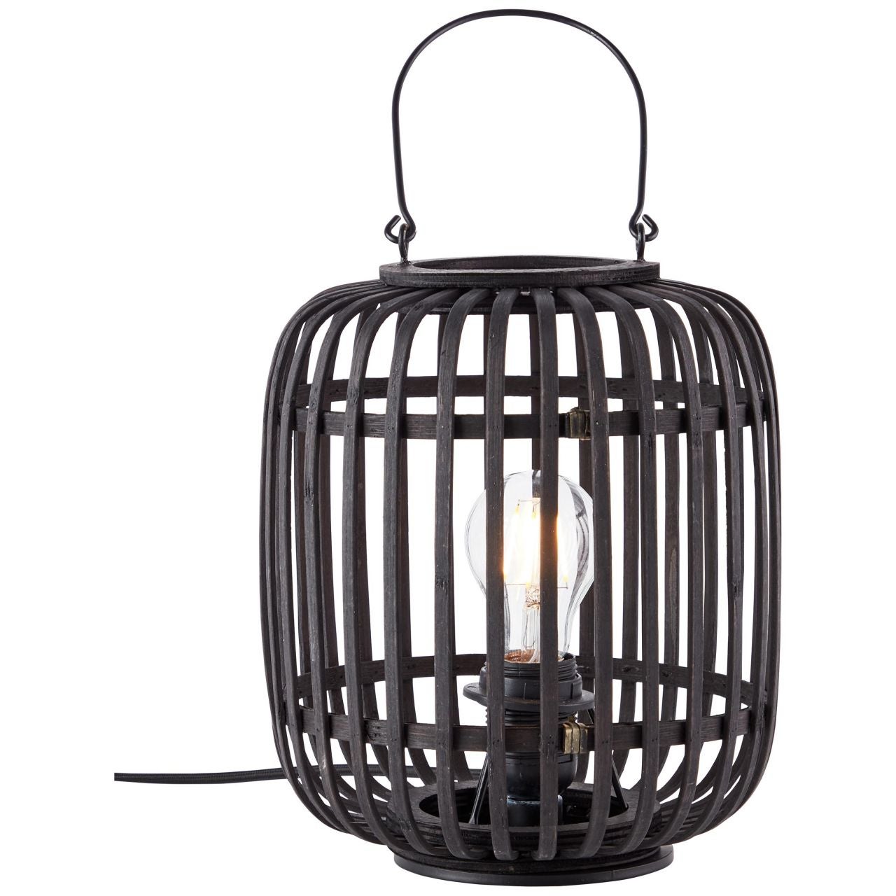 Brilliant Woodbridge LED lampa sufitowa 25x25cm drewno/czarny, drewno/metal/plastik, 1x wbudowana dioda LED, 18 W, (strumień świetlny: 1600lm, barwa ś - 6