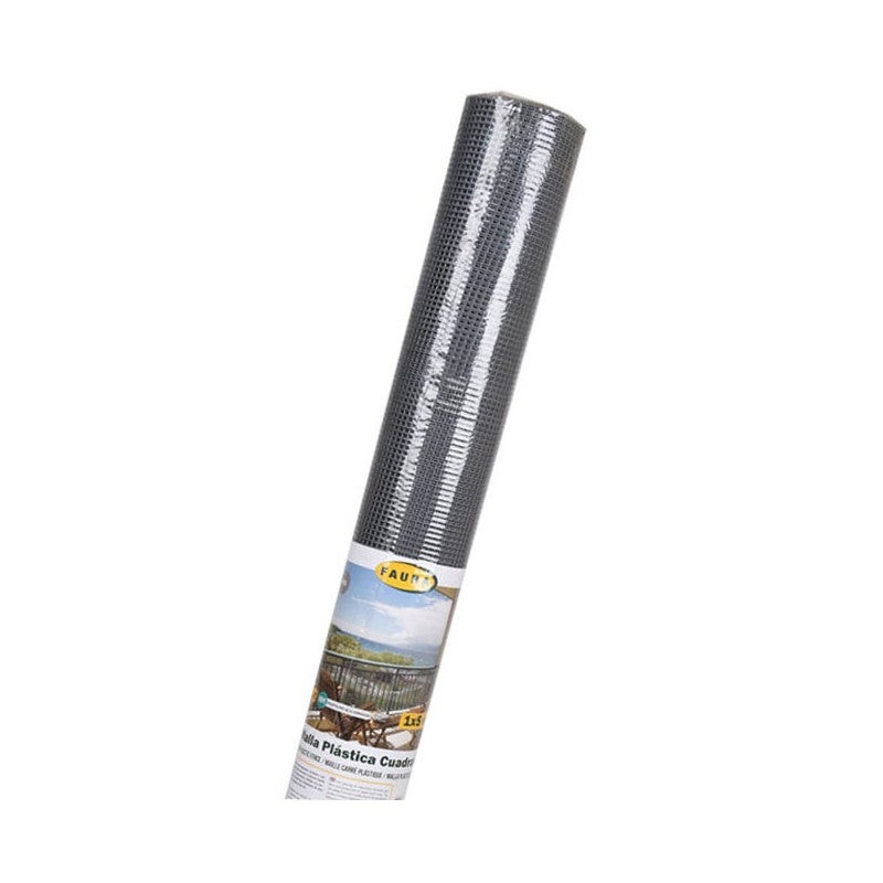 Maille plastique carré 1 x 1 cm, gris 1 x 5 m, clôture artificiel pour terrasses, balcons ou jardins - 2