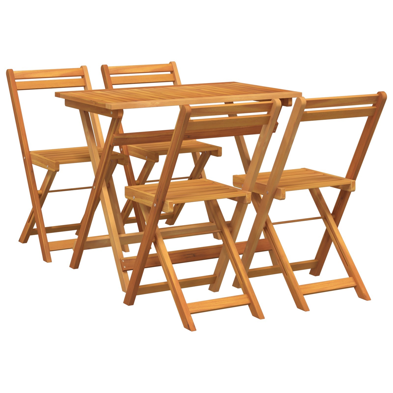 Ensemble bistrot 5 pcs Huile Naturelle Bois d'Acacia Massif vidaXL - 3