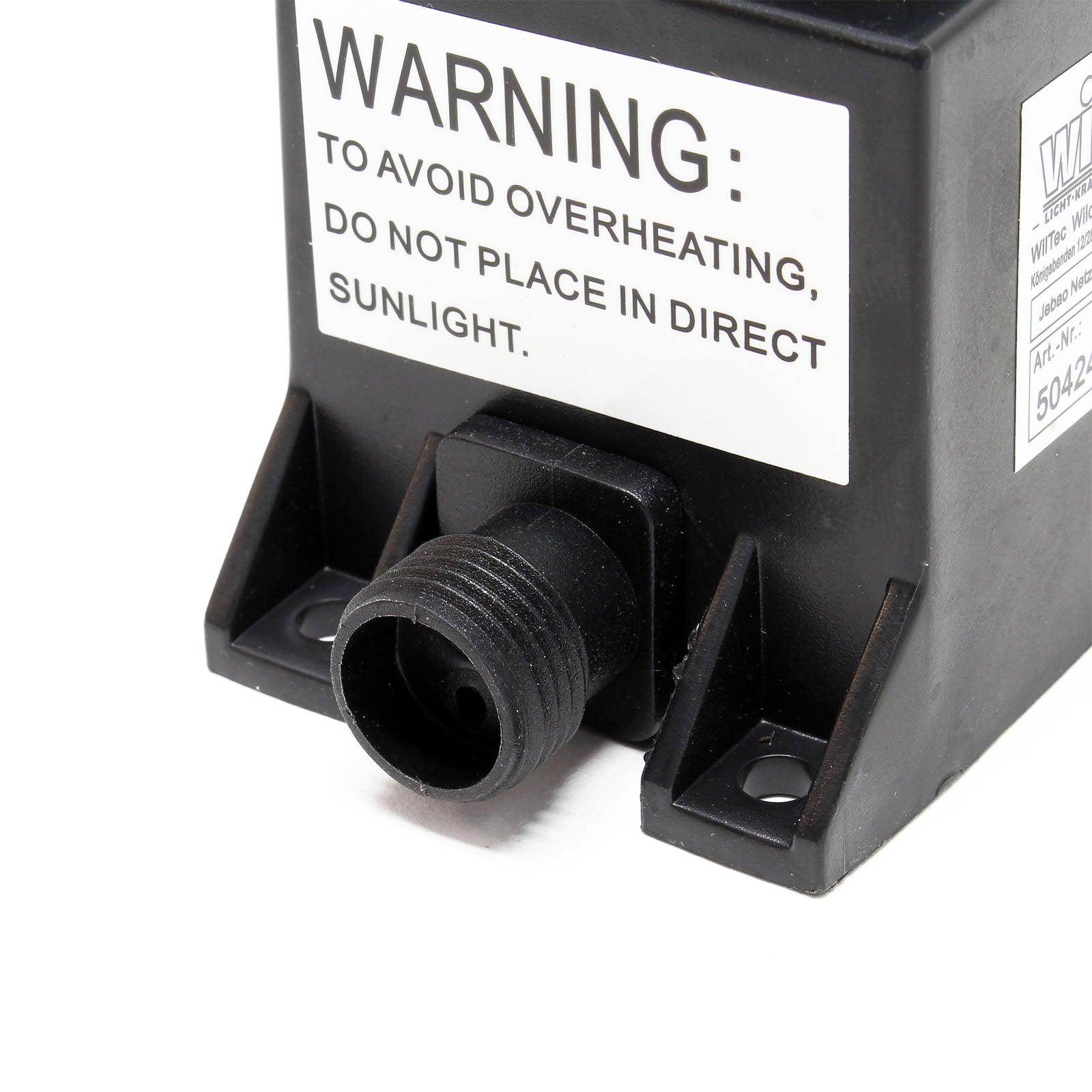 Transformateur 230 V en 12 V – 81 x 50 x 63 mm – 1800 mA 21,6 VA AC/AC – IP68 – Adapteur de Réseau Jebao avec Raccord vissé, 2 pôles –… Wiltec - 3