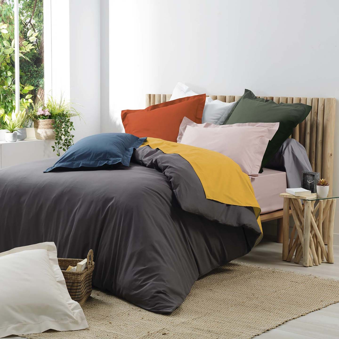 Taie De Traversin 85x185 cm Percale Rouge Argile - 2