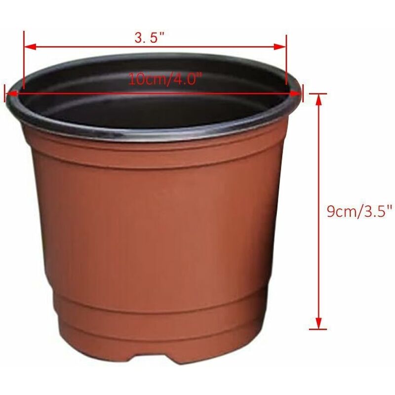Lot de 100 Pots en Plastique pour semis et Plant, 10 cm - 3