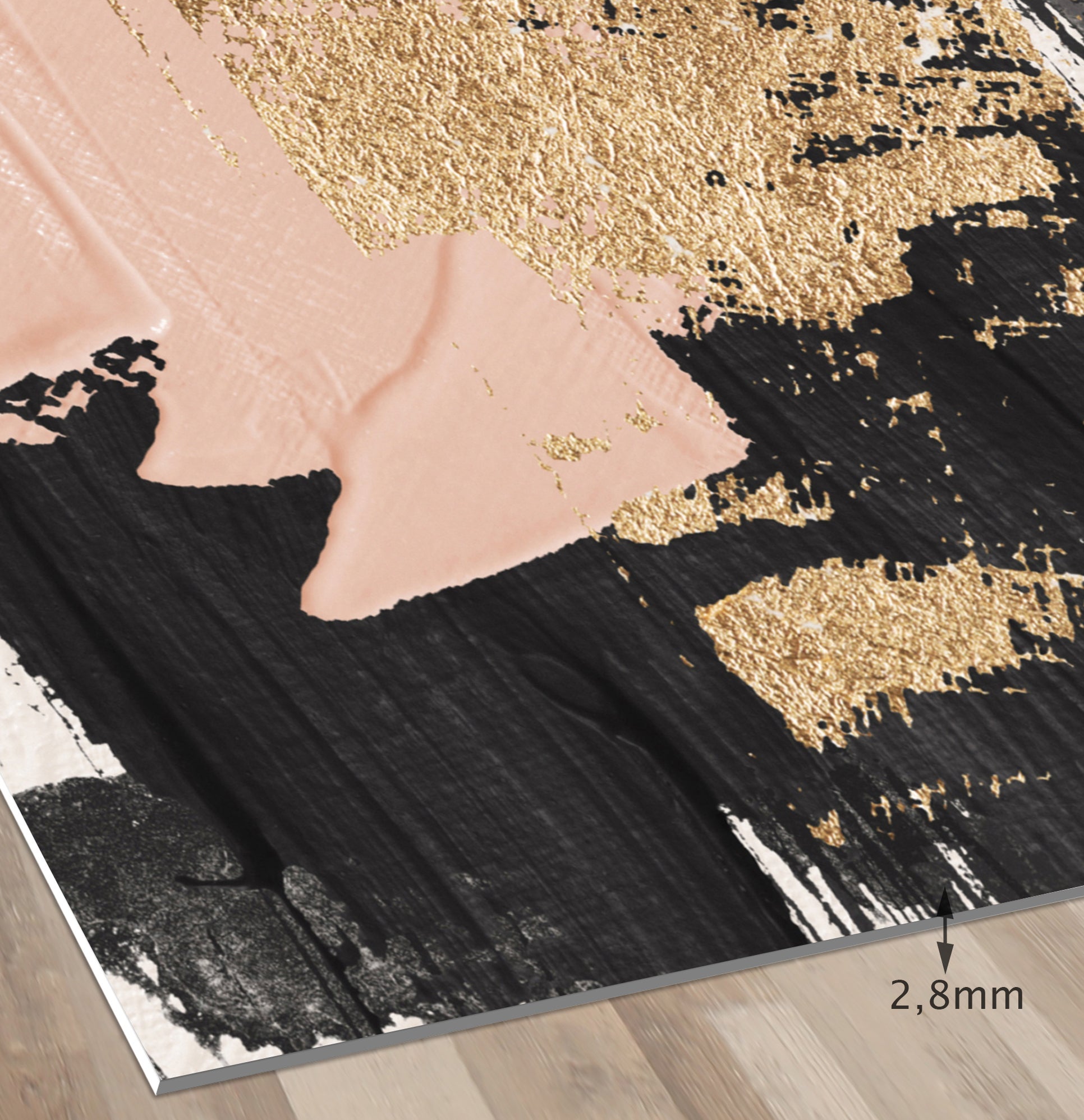 Tapis antidérapant en vinyle ÓLEO 5 66x180 cm - PVC imprimé, lavable, ignifuge, pour le salon et la cuisine, style abstrait - 3