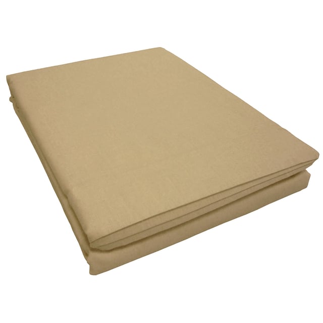 Drap percale de coton 180 x 290 cm uni - Beige - 180x290 cm - Percale de coton