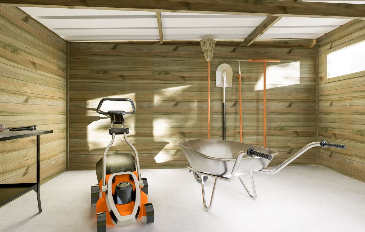 ABRI DE JARDIN bois Pin traité autoclave 27mm - 6,34x2,64m / 16,7m2 - Bac acier - Plancher bois - 3