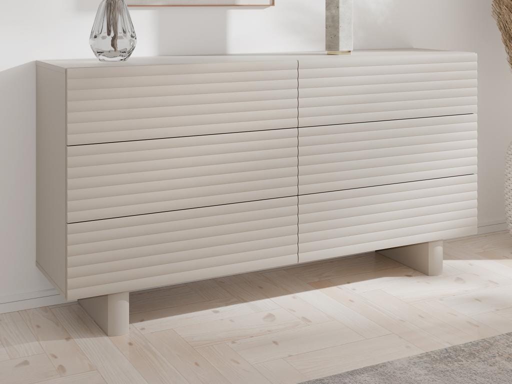 Commode 6 tiroirs - MDF - Beige - LUDIMA | Leroy Merlin