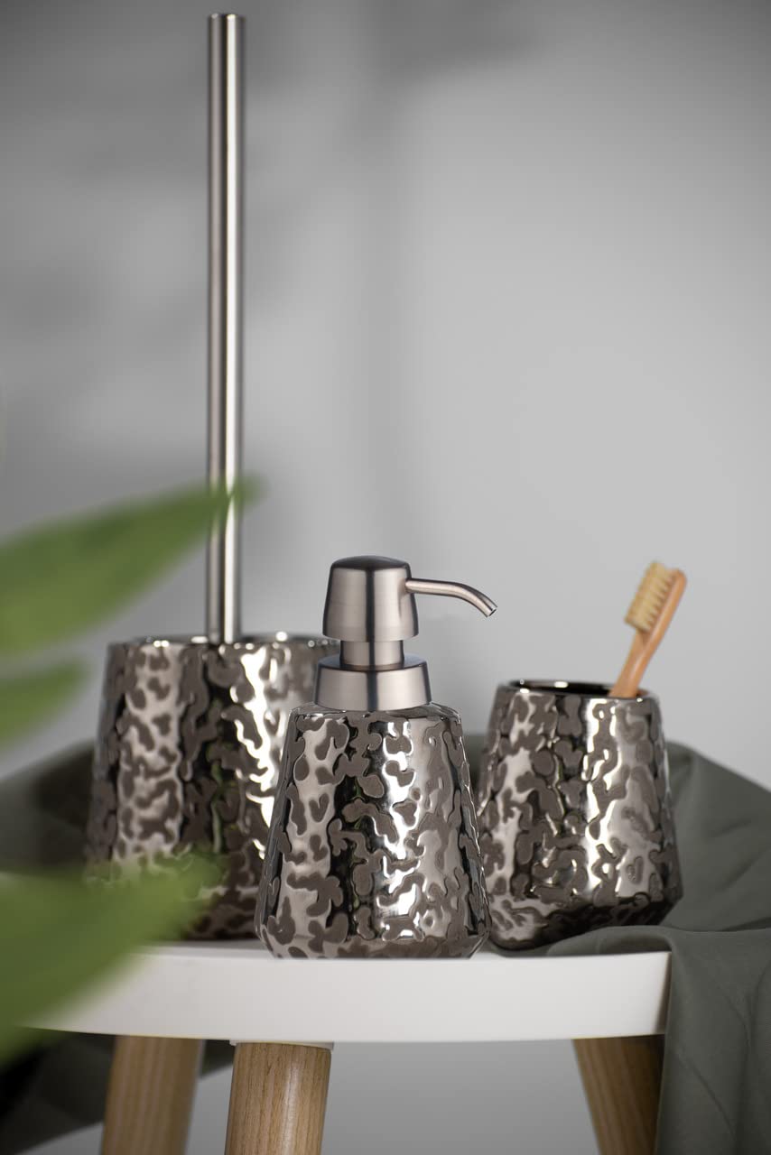 Brosse WC BURGOS, finition platine, céramique, Wenko, WENKO - 6