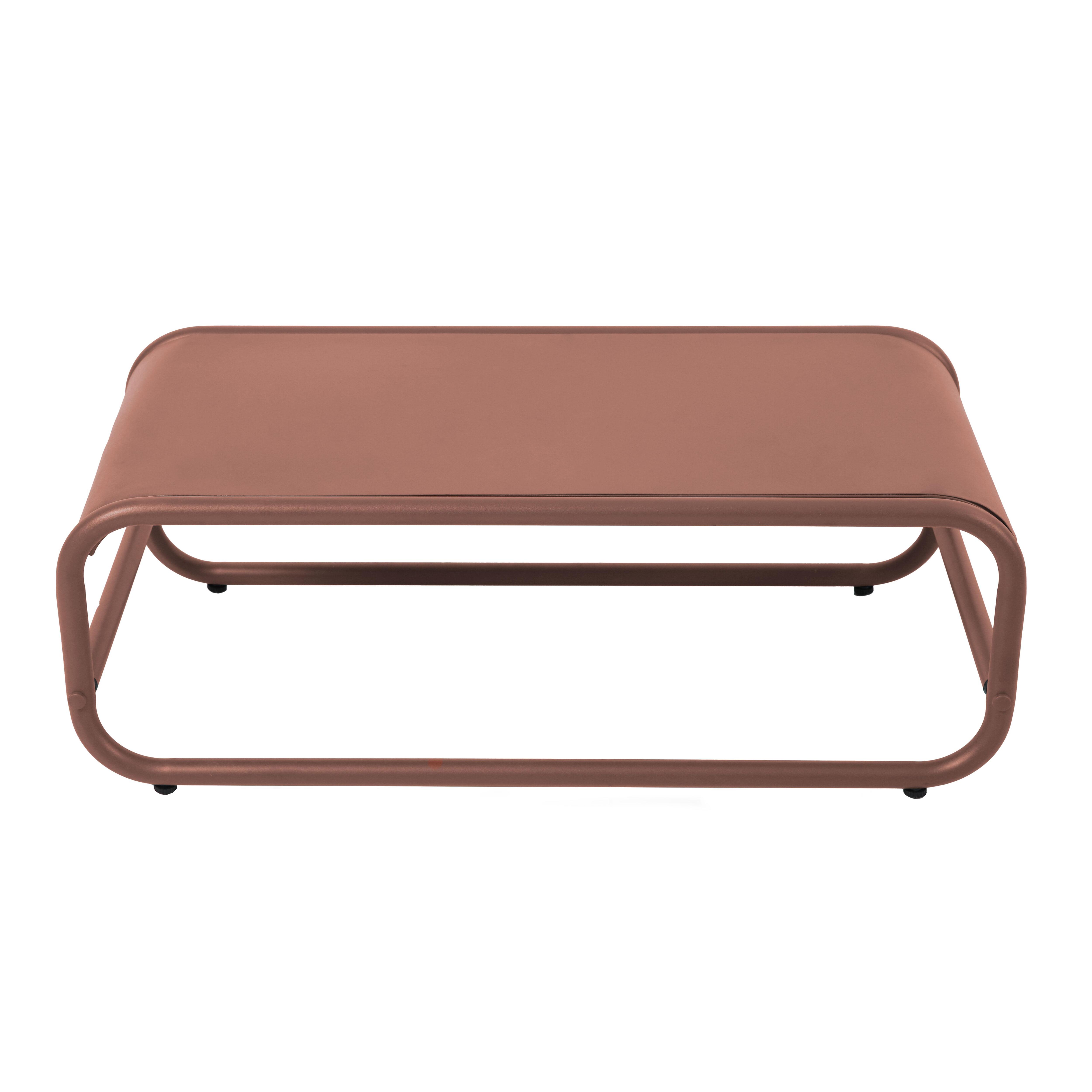 Table basse de jardin en métal 85x40x30 cm terracotta, Mixi - Oviala - 5
