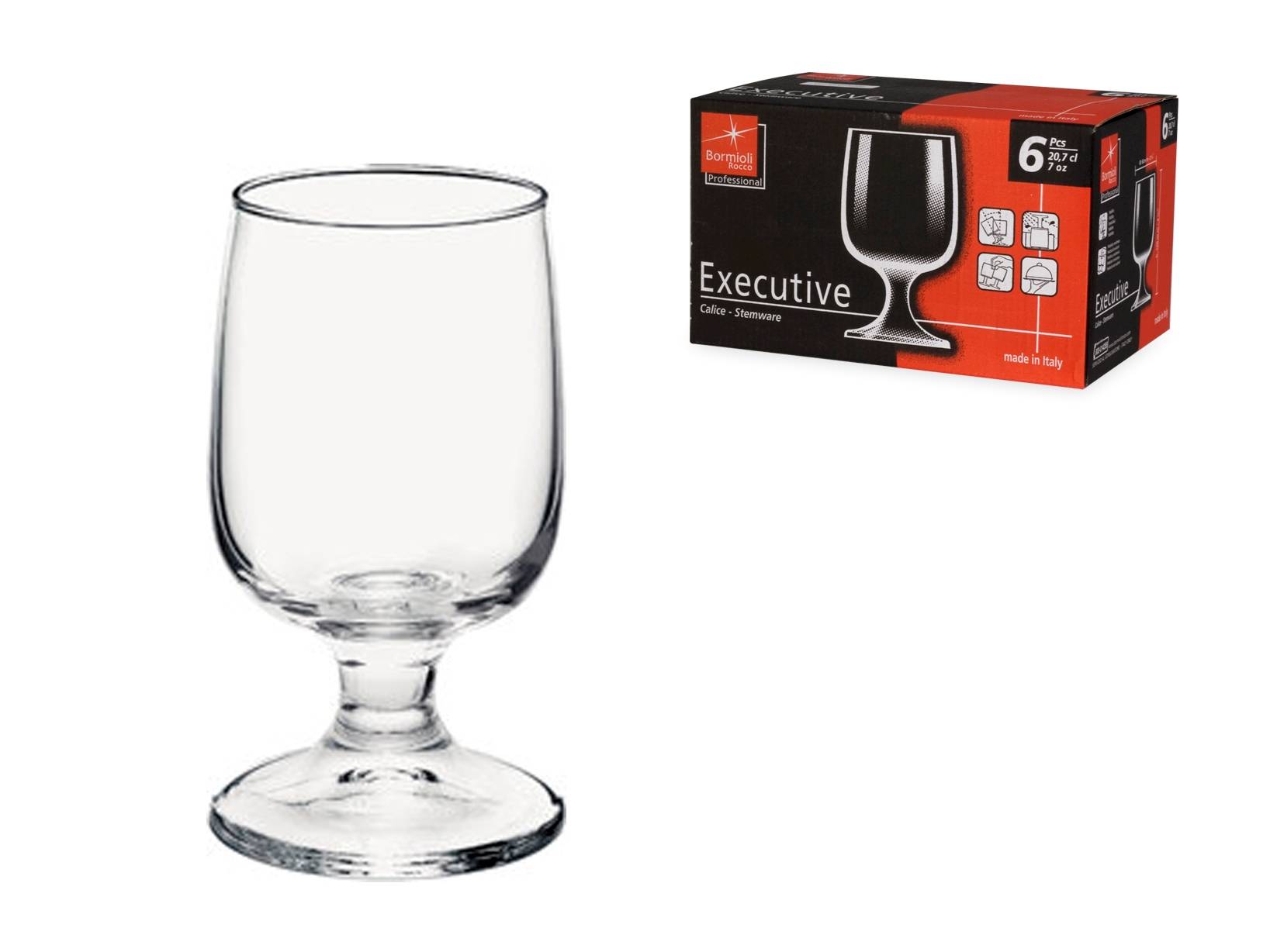 Luigi Bormioli Atelier - Set da 6 Calici in Vetro, Trasparente, 44 cl