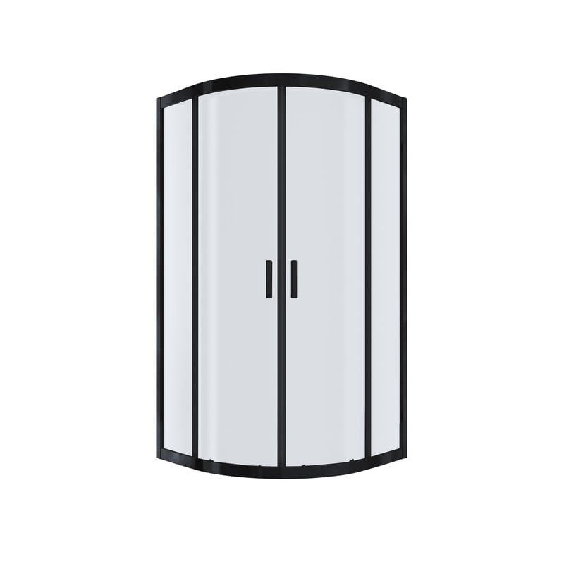 Kabina prysznicowa NAMELESS Durasan 90x90 czarny mat półokrągła niska 1szt.