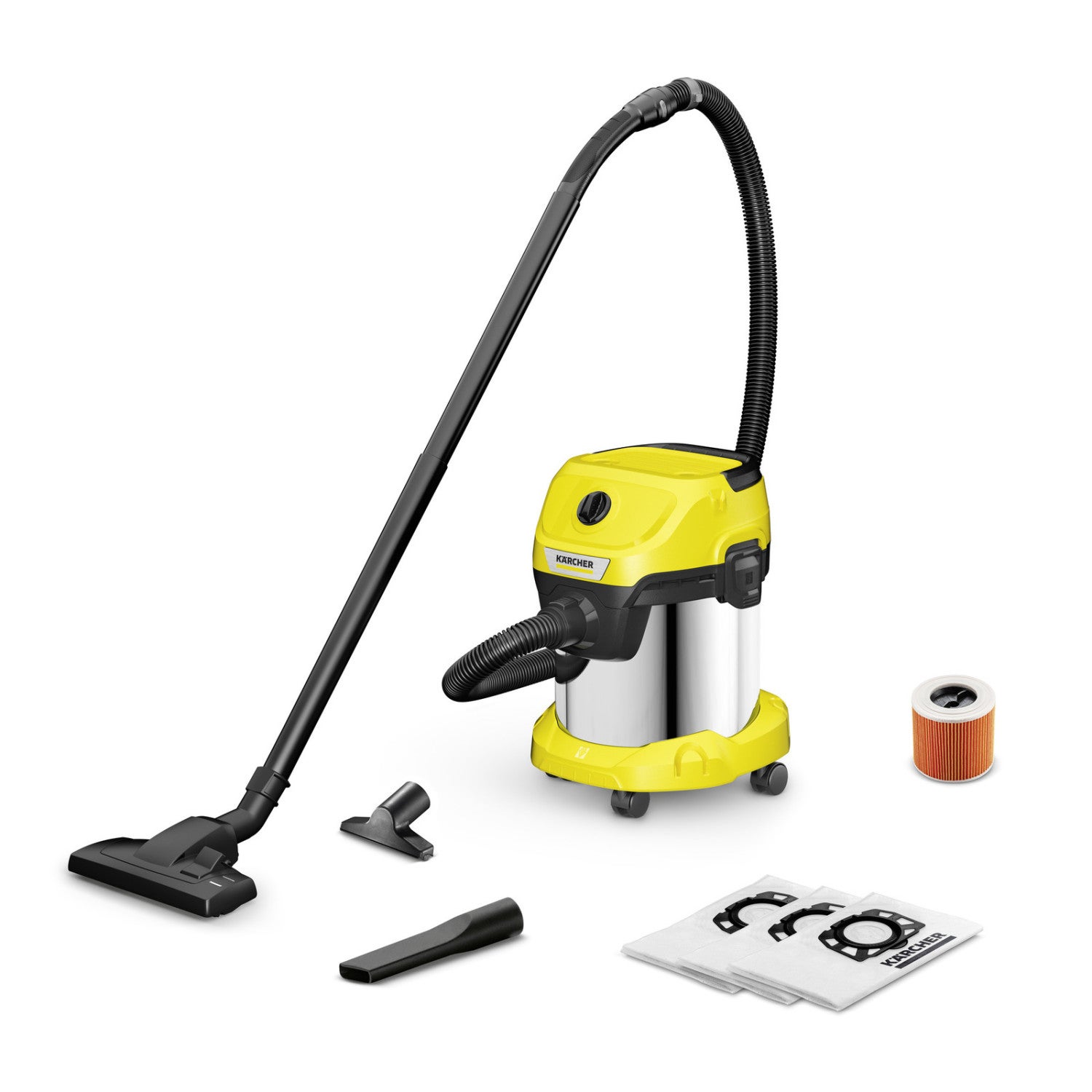 Aspirateur eau et poussière Karcher WD2 Plus, 1000W, 15L pas cher