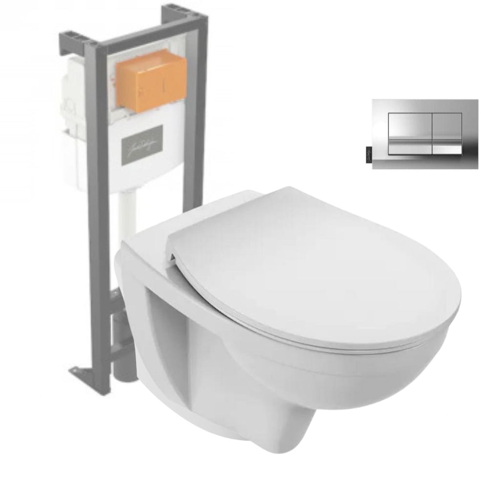 Jacob Delafon Pack WC suspendu sans bride Patio abattant plaque bati Leroy Merlin